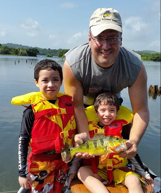 This is one of my favorite photos of me and the boys on Gatun Lake.